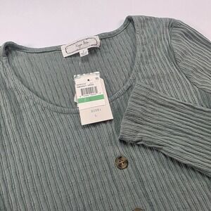 Hippie Rose Juniors' Pointelle Crop Top Med‎ Green Size Large